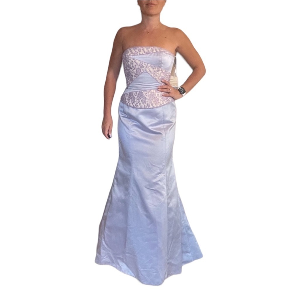 Jovani Lavender Strapless Gown